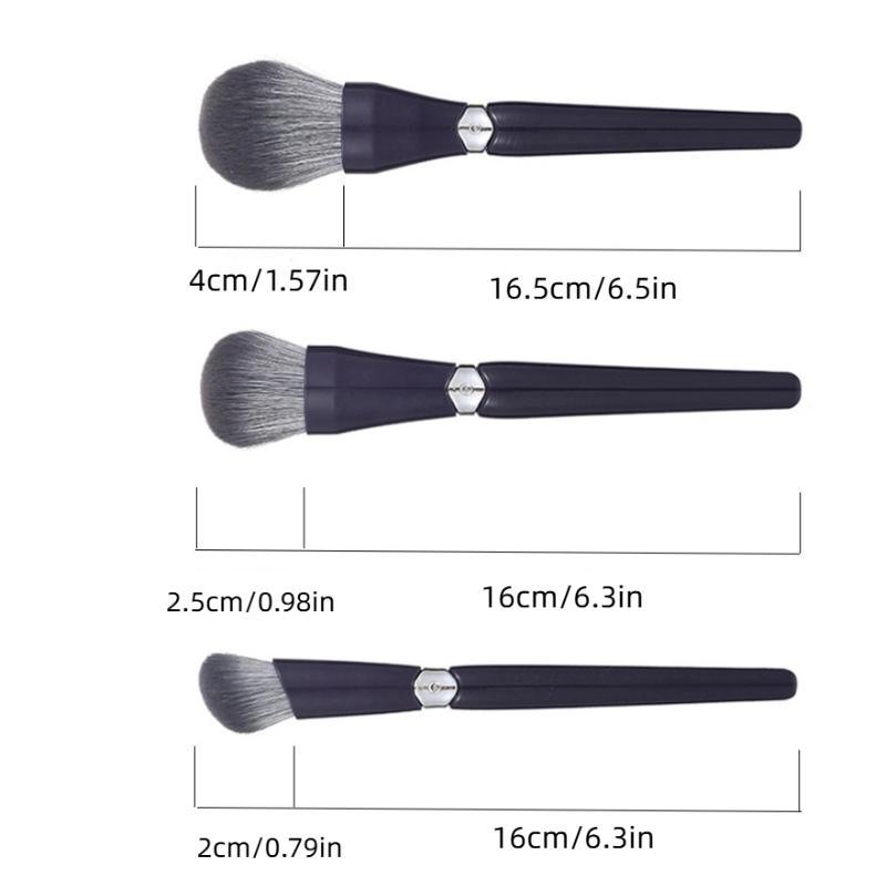 Makeup Brush Kit 3Pcs Premium Contour Blusher Brushes Makeup Brush Blending Foundation Concealer Brush Beauty Cosmetics Tools