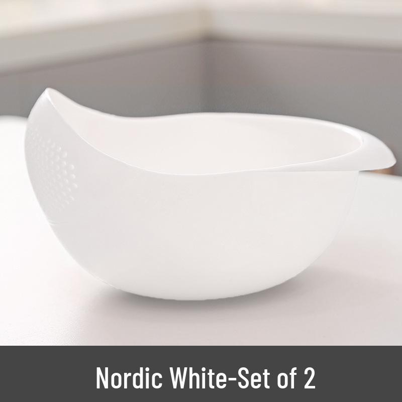 Rice Washing Sieve and Drain Basket - Fine Mesh, Non-Leak, Multi-Purpose Basin for Kitchen and Household Use