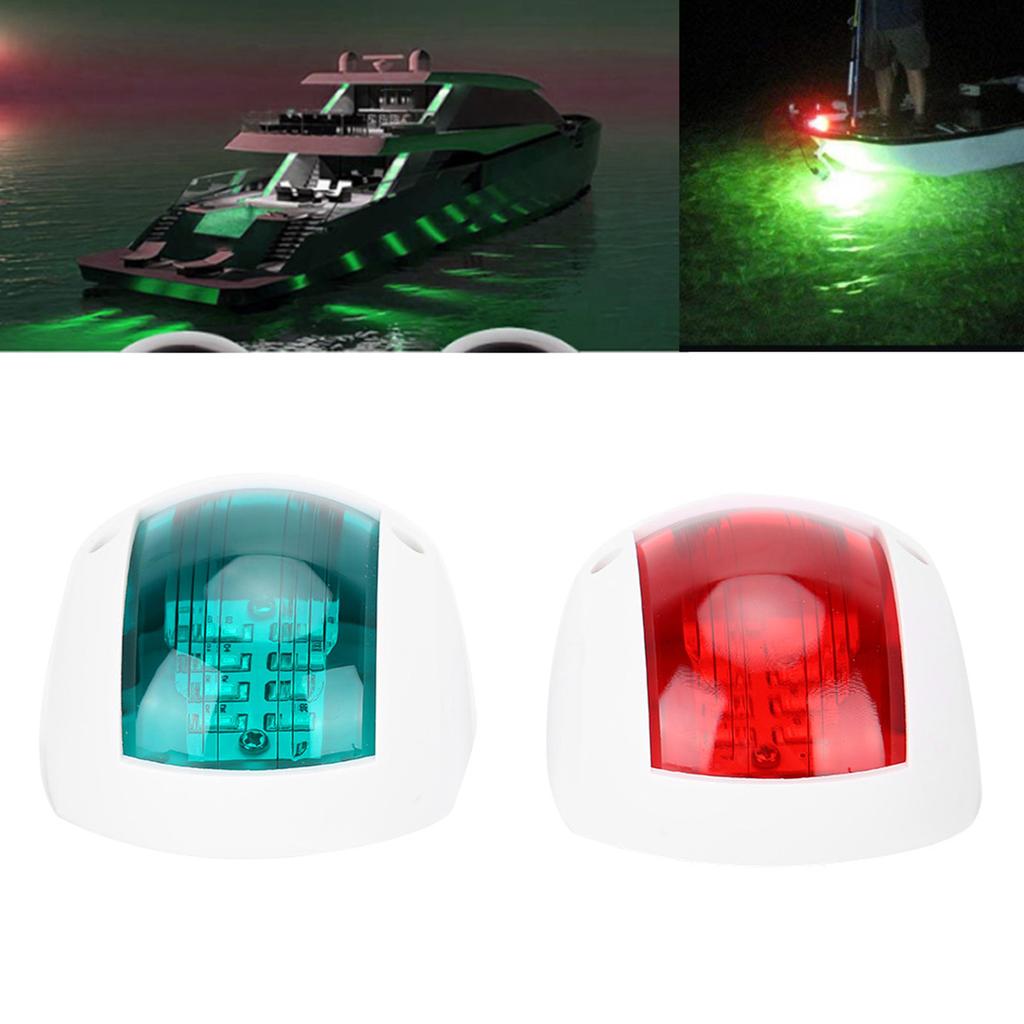 Paar Signallampen 3W LED Navigationswarnleuchte für Marineboot Yacht Rot Grün