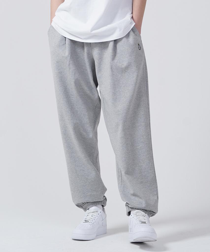 GAKKAI UNIONS Single-Pleat Wide Sweat Jogger Pants Gray