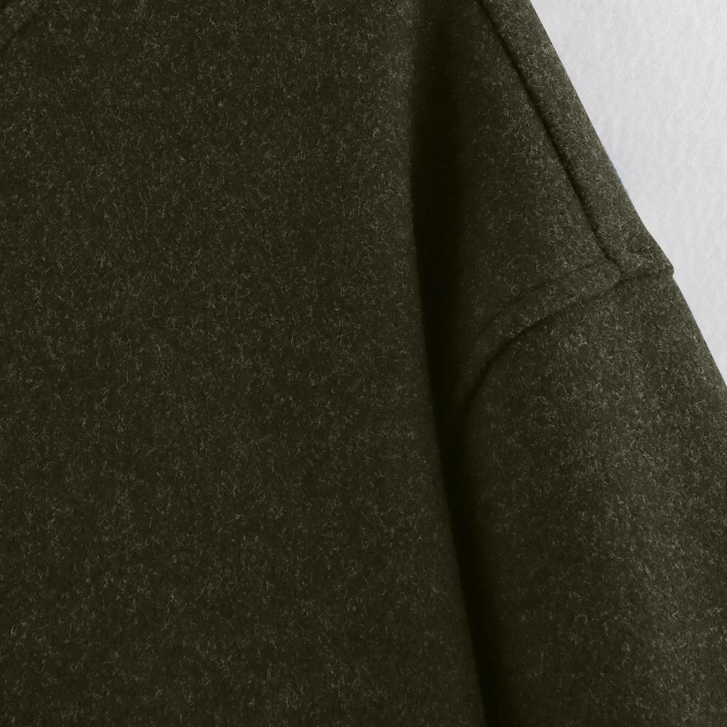 Women's Faux Suede Button Jacket Oversized Gathered Hem Short Length Coat Casual Vintage Outerwear With Pockets