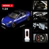 1:24 Model X Model Y Tesla Model 3 Alloy Die Cast Toy Car Model Sound and Light Children's Toy Collectibles Birthday Gift