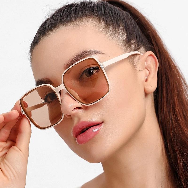 Fashion Gradient Color Women Sunglasses Rice Nail Square Sun Glasses Anti-UV Non-polarized Glasses