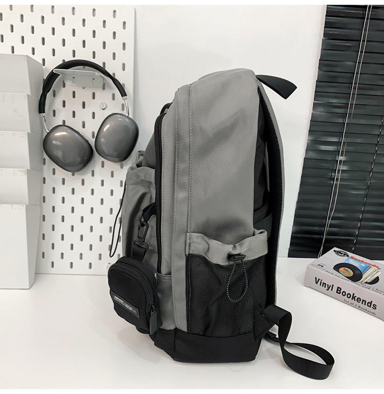 Herren College-Stil Rucksack mit Kordelzug und großem Fassungsvermögen - Sportliche Campus-Computer-Umhängetasche