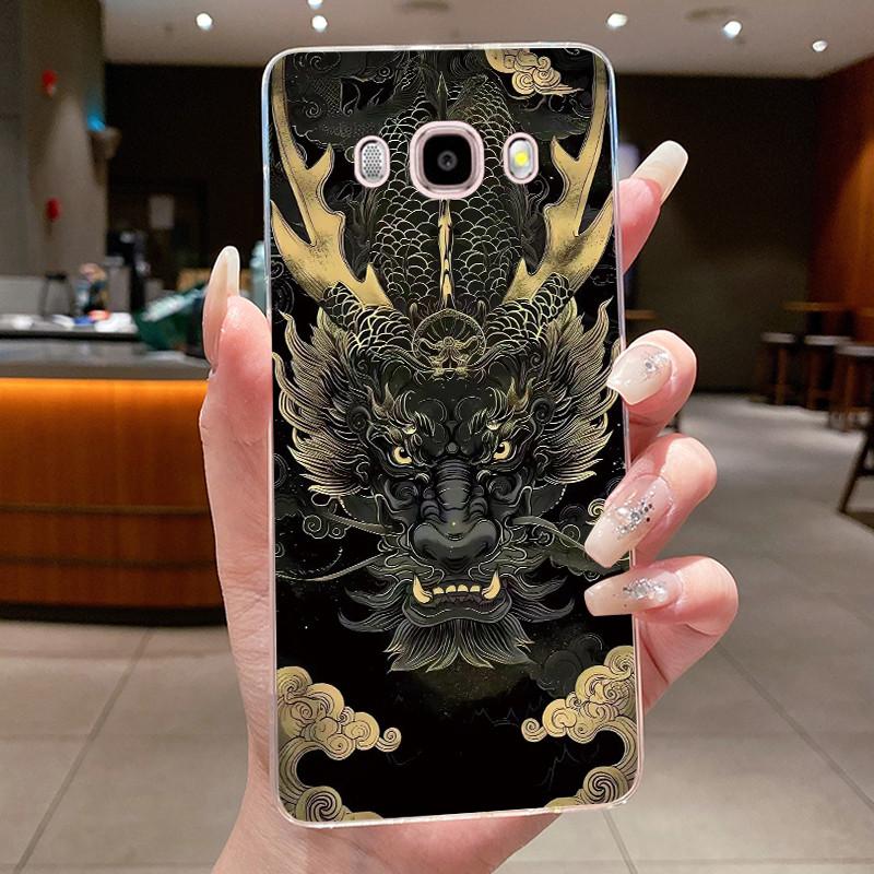 Casing For Samsung Galaxy J5 (2016) SM-J510F / J7 (2016) SM-J710F Soft Cover Luxury Dragon Cute Cool Boys Girls Transparent Case