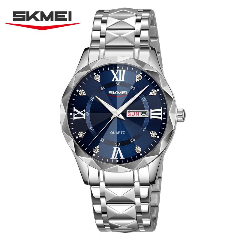 SKMEI New Man Waterproof Fashion Luxury Dial Exquisite Quartz Stainless Steel Watch for Women 9369