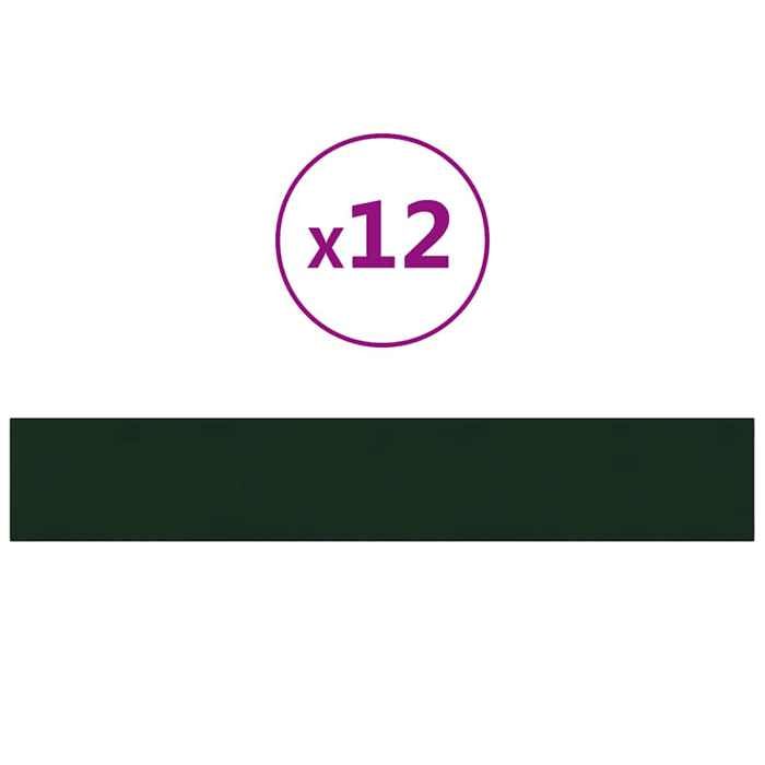 VidaXL Panneaux muraux 12 pcs Vert foncé 90x15 cm Velours 1,62 m² 343893