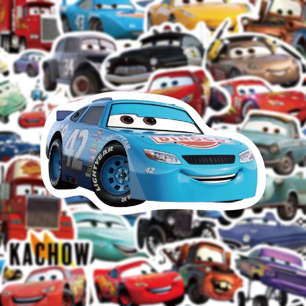 10/30/50pcs Anime Cars Lightning McQueen Stickers Cute Cartoon Waterproof Sticker Suitcase Luggage Helmet Graffiti Decals