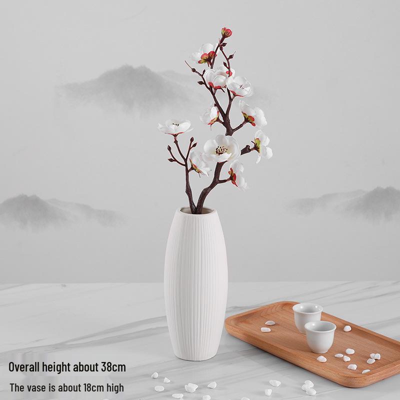 Artificial Plum & Peach Blossom Bonsai: Dried Flower Arrangement for Indoor Decoration