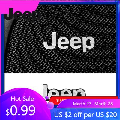 För Jeep 4st Bilstereo Dekorera 3D Aluminiummärke Emblem Klistermärke För Jeep Grand Cherokee Wrangler JK Gladiator Compass Reneg