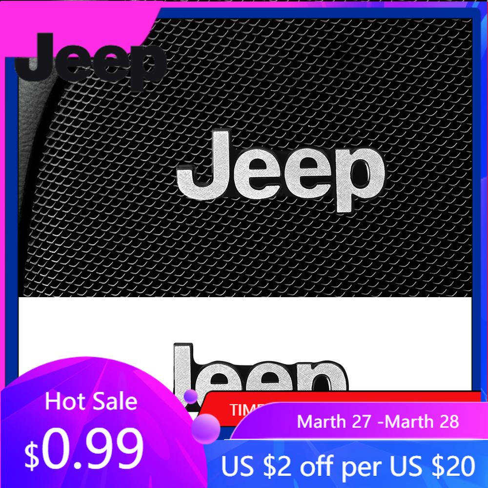 For Jeep 4Pcs Car Audio Decorate 3D Aluminum Badge Emblem Sticker For Jeep Grand Cherokee Wrangler JK Gladiator Compass Reneg
