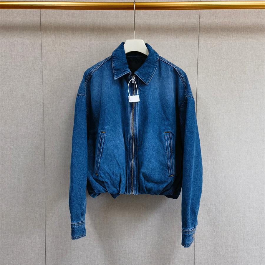 

Французская Джинсовая Куртка Ранняя Весна 2026 Стиль Old Money с Лацканами и Поясом, Ретро Дизайн на Молнии Small