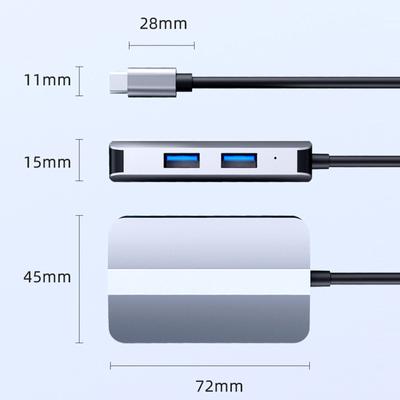 5-IN-1 USB C Hub Type-C Docking Station Multiport Adapter SD TF Card Reader RJ45 Ethernet USB 3.0