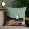 Cute Cat Cushion Cover Plush Fabric DoubleSided Printed Invisible Zipper Sofa Pillow Case Home Bedroom Decor