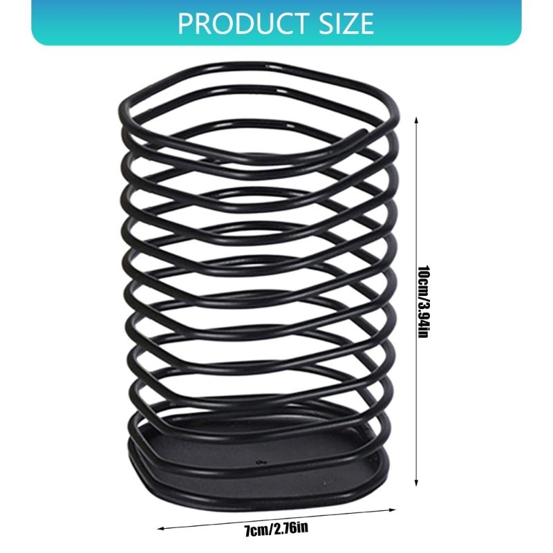 Multipurpose Desktop Pen Cup Metal Spring Pen Organiser Stand with Anti Slip Base For Pens Pencil Marker Paint Brush