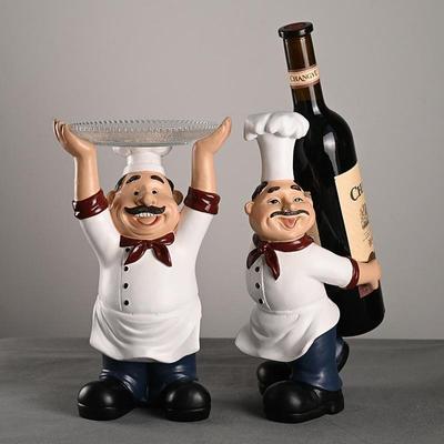 Moderne Einfachheit Chef Serie Dekoration Harz Weinregal Home Cook Rotweinhalter Harz Handwerk