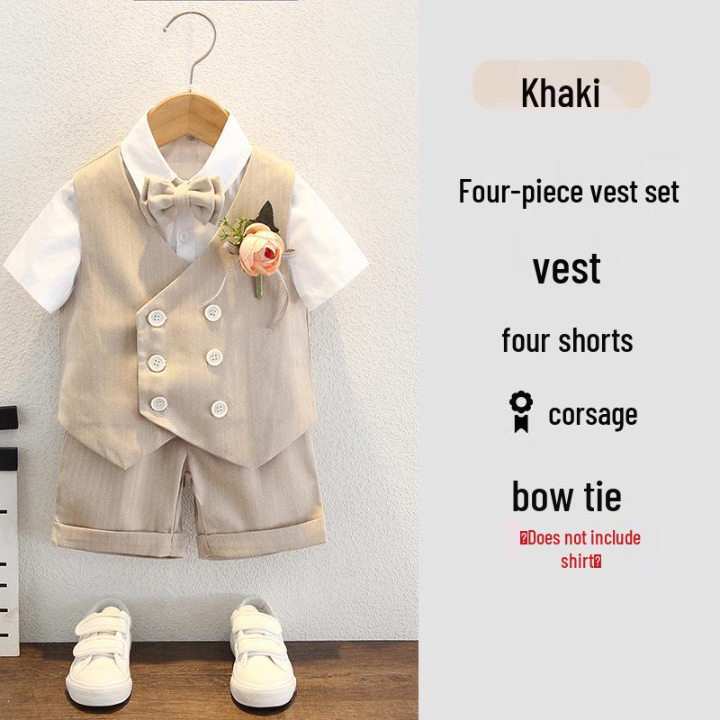 Boys' British Style Summer Suit - Baby's First Birthday Formal Wear, Wedding Flower Boy & Piano Performance Outfit