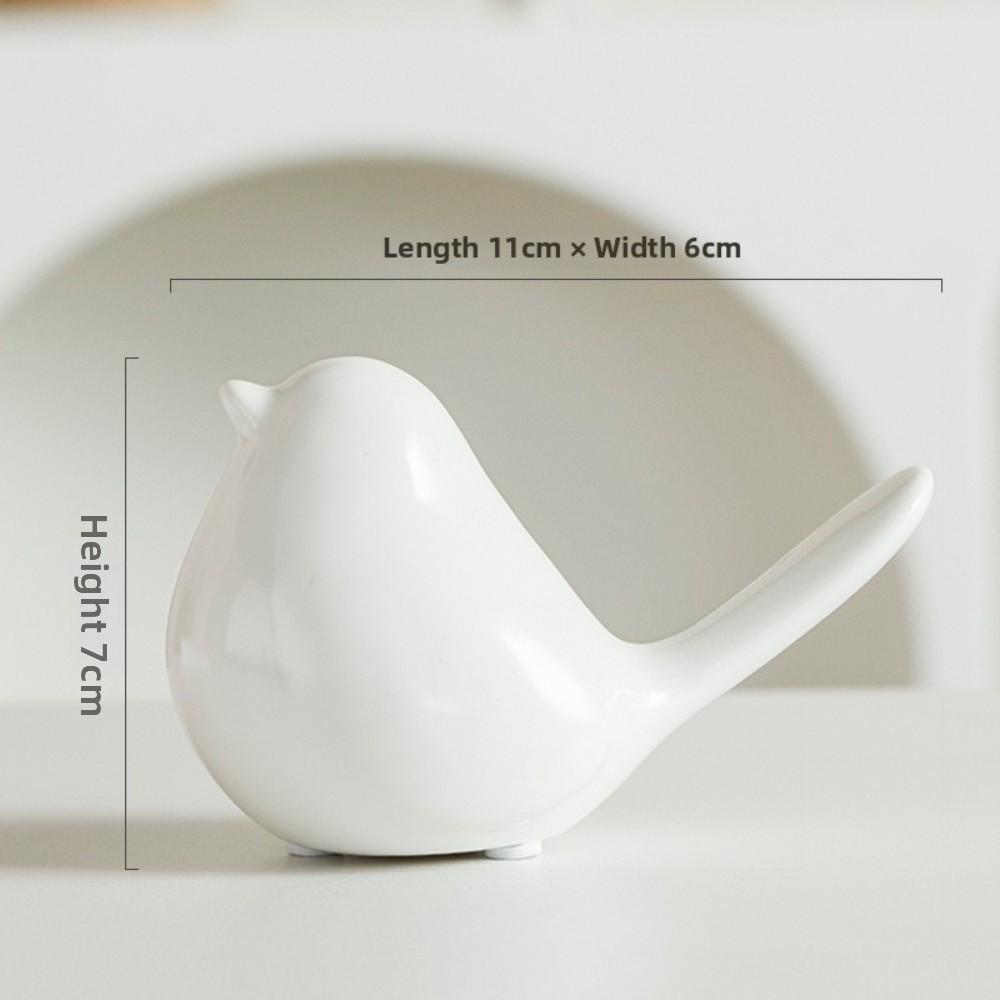 Nordic Style Bird Sculpture Modern Bookshelf Bird Ceramic Figurines Black White Art Deco Animal Statue Ornaments Table Display