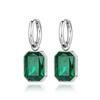 Lokaer Stainless Steel Geometric Square Hoop Earrings Sparkling Cubic Zirconia Crystal Earrings Jewelry For Women