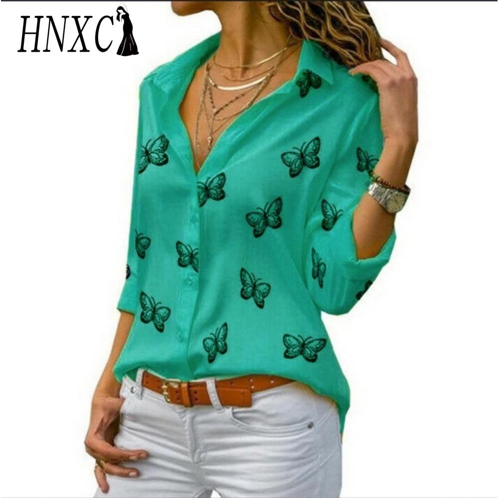 HNXC Women's Fashion Casual  Long Sleeve POLO Neck Blouses & Shirts