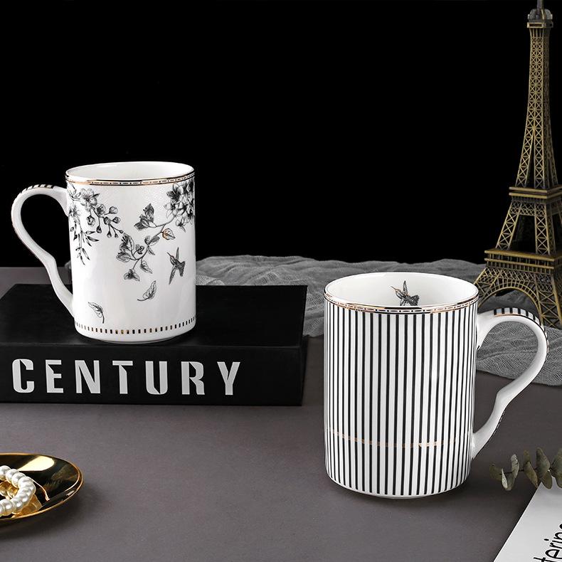 FLORIS Porcelain Afternoon Tea Set: Ceramic Gift Mug, Coffee Cup, and Western Dinner Plate in Gift Box