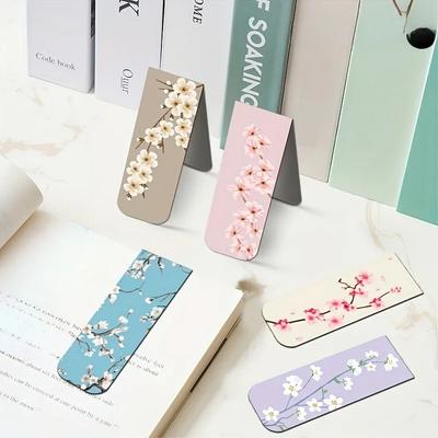 1 Set/5 Stück Magnetische Lesezeichen mit verschiedenen Blumenmotiven - Starke Magnet-Seitenclips für Bücher, Langlebiges Lesezeichen-Set für Leser