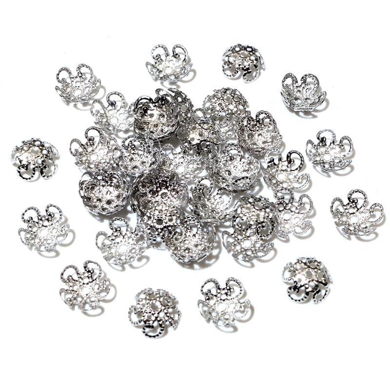 200pcs Gold Colors Metal Flower Spacer Beads Caps 8/9mm For Diy Beaded Bracelets Necklace Jewelry Making Accessories Findings