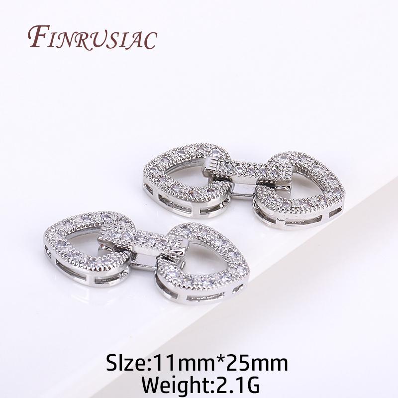 18K Gold Plated Inlaid Zircon Luxury Fastener Connector Clasps,End Beads Fastener Lock Accessories,DIY Jewellery Making Supplies