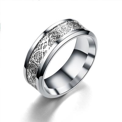 Moda Hombres Mujeres Anillo de Dedo de Acero de Titanio Fresco Anillo de Decoración Accesorios de Anillo Plata 9
