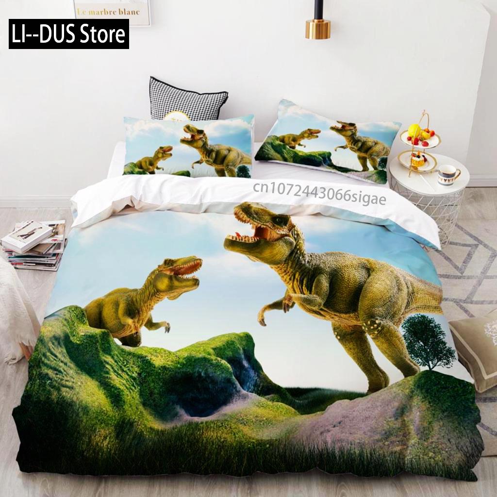 

Dinosaur Duvet Cover Set Twin Size Polyester Quilt Cover Jurassic World Park Dinosaur Prints Twin Bedding Set For Kids Teen Boys 135x200cm