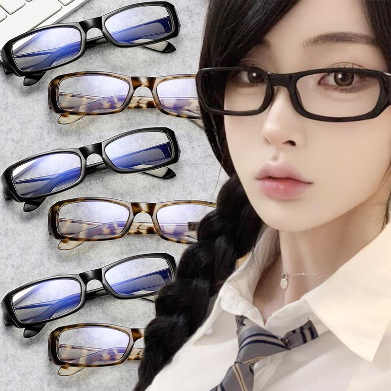 Simple Women Men Anti Blue Light Round Eyewear Trend Black Narrow Box Computer Glasses Frame Blocking Optical Spectacle Eyeglass