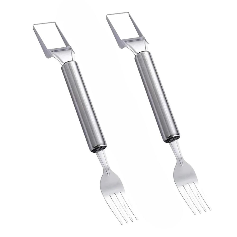 2-in-1 Watermelon Cutter Slicer, Dual Head Stainless Steel Fruit Fork Slicer, Professional Watermelon Cutting Tool for Home Kitchen