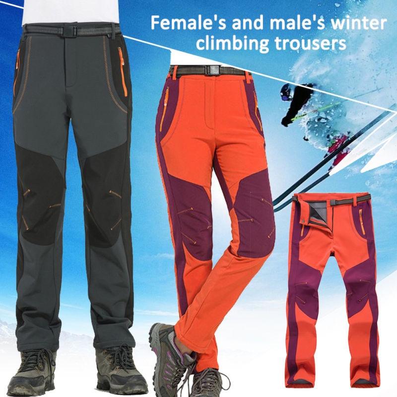 Warme Outdoor-Wander-Skihose für Herren und Damen mit kuscheligem Fleece und wasserdichtem Stoff