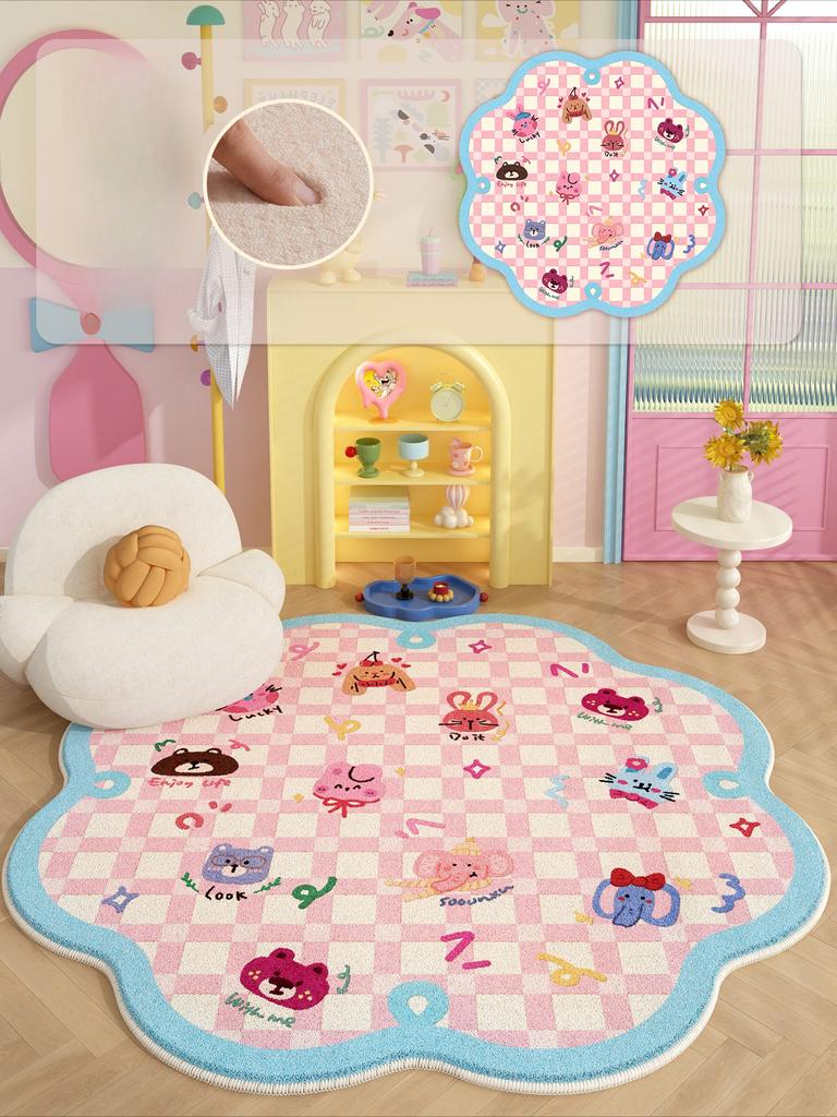 Irregular Shape Bedroom Decor Cute Carpet Cartoon Style Carpets for Living Room Fluffy Soft Bedside Floor Mat Thickend Plush Rug