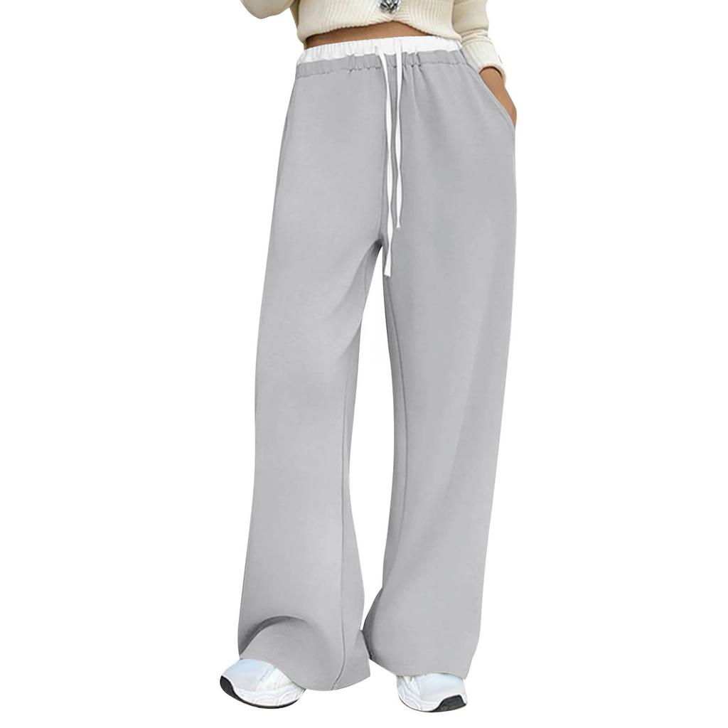 Women's Color Block High Waisted Loose Sportswear Pants Jogging Pants Fashionable Casual With Pockets