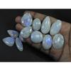 27-31MM Natural Rainbow Moonstone Mix Cabochon Loose Gemstone 12 Pcs Lot C-529