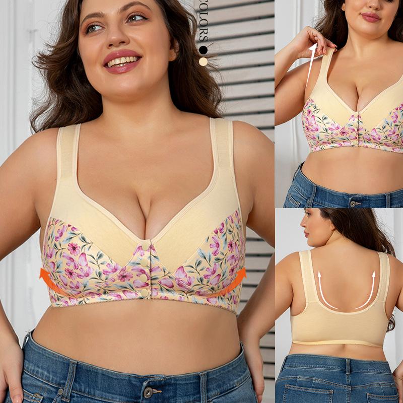 Oversized Women's Front Buttoned Non Undercut Vest Print Underwear