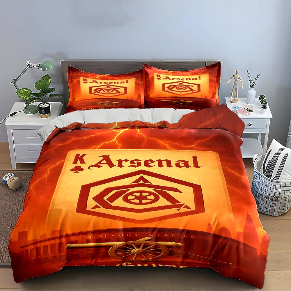 Set Biancheria da Letto Logo Arsenal Copripiumino Copripiumino Federe Decorazioni per la Casa (1 * Copripiumino 2 * Federe, senza piumino)