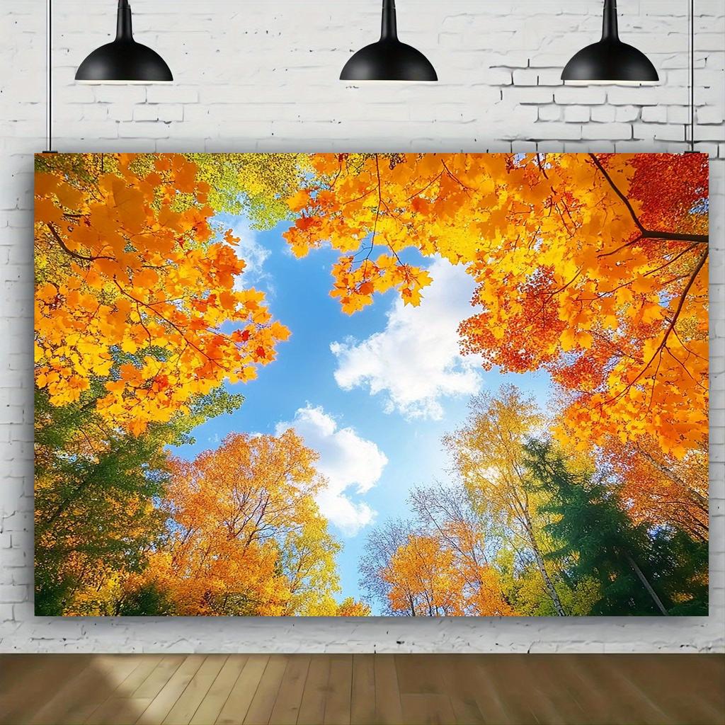 One item 2D party background autumn decoration background flag autumn leaves wind party decoration.PMJ