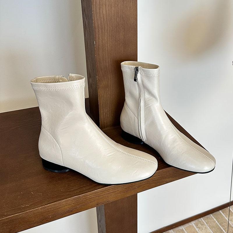 

Мода Мода Круглый Носок Женские Современные Ботильоны Обувь Молнии Женские Эластичные Короткие Ботинки Женские С Круглым Каблуком Обувь Туфли 35 абрикосовый