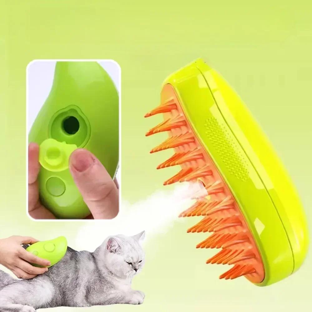 Dog And Cat Steam Brush Pet Electric Spray Massage Comb Anti-Flying Massage Bath Grooming Comb With Usb Spray Water Spray Soft