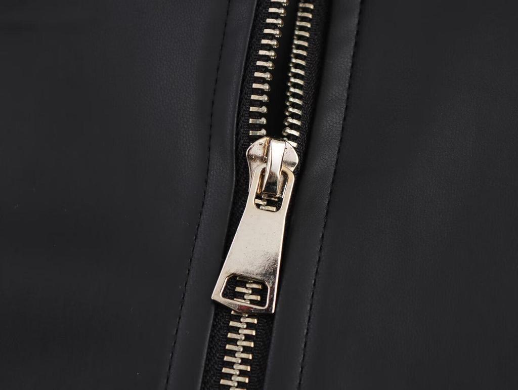 2024 European & American Women's Faux Leather Lapel Jacket - Autumn/Winter Collection