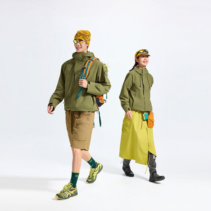Mens Womens 2-Piece Hooded Windproof Waterproof Softshell Jacket Set With Removable Fleece Liner Hiking Camping Outdoor