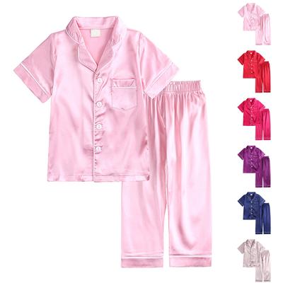 Kids' Summer Silk Pajama Set Breathable Sleepwear For Boys & Girls