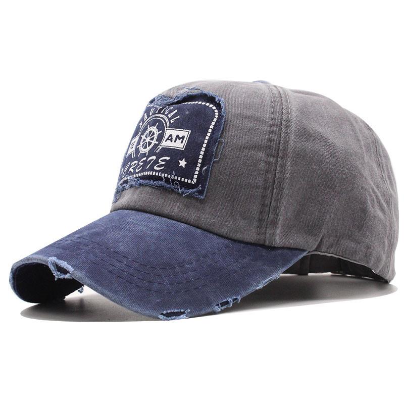 Edged Retro Alphabet Baseball Hat Classic Patch Color Matching Cap Men'S And Women'S Outdoor