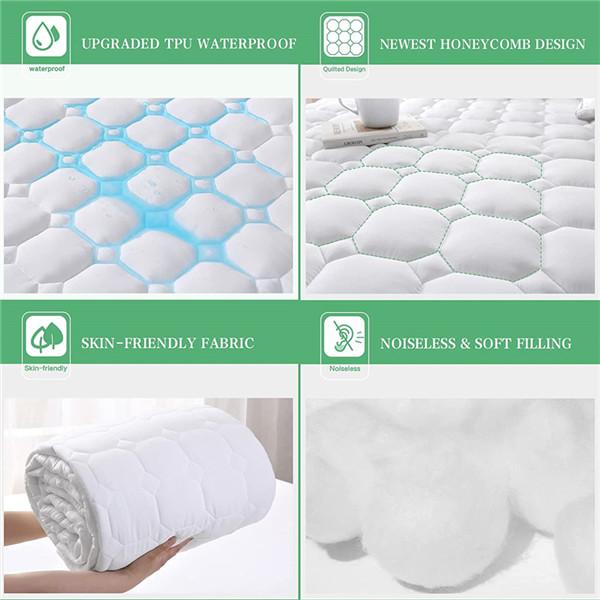 Waterproof Mattress Pad Protector Comfortable Fitted Sheet Thicked Quilted Fitted Bed Sheet Breathable Mattress Pad Topper Cover