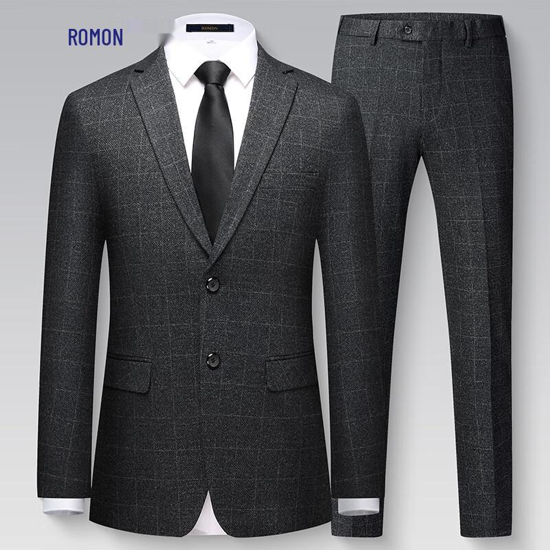 Romon Men s Slim Fit Stretch Suit Set XXXXL