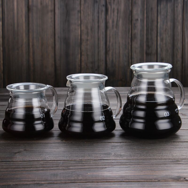 Coffee Carafe 300/500/700ml Coffee Clear Glass Kettle Sharing Pot with Lids Coffee Espresso Maker Accessories