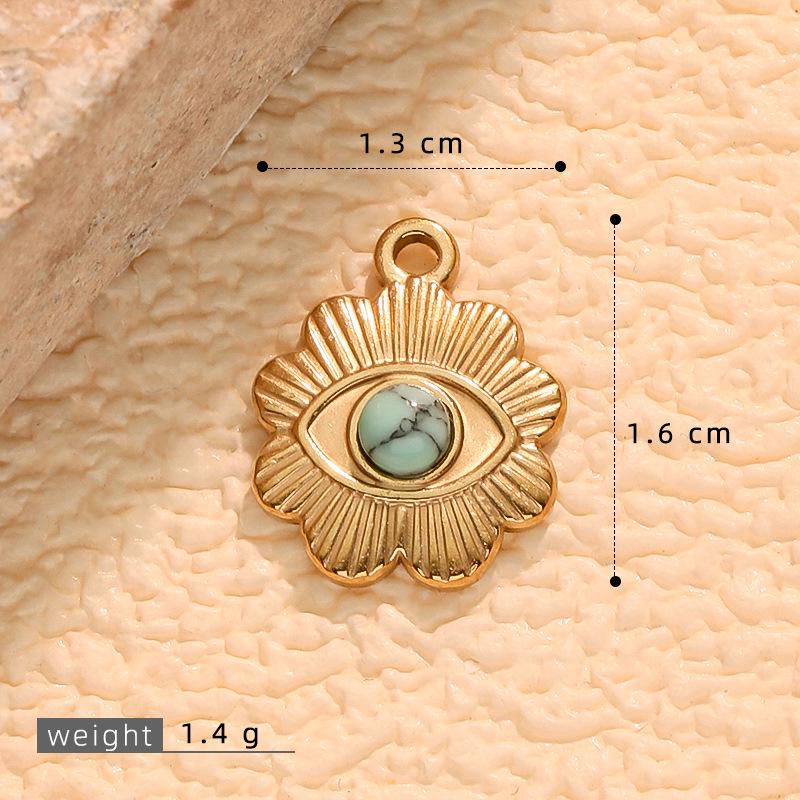 Stainless Steel Geometric Heart Pendant & Mini Eye DIY Jewelry Accessories