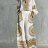 1116 New European and American Style Fashion Luxury Black Gold Baroque Print Nine-quarter Sleeve Wide-leg Pants Set Women's Two-piece Set